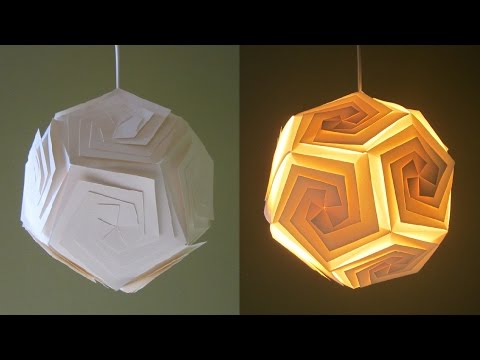 DIY lampshade (dodecahedron) - learn how to make a puzzle lamp by template - EzyCraft