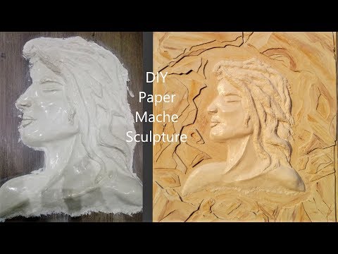 DIY paper mache sculpture like stone carving