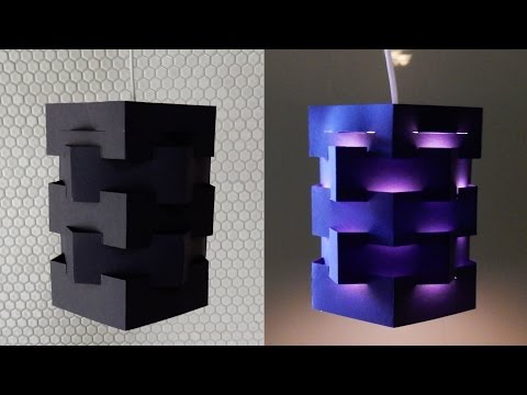 DIY pendant lamp (pentagon) - how to make a lampshade/lantern for hanging light - EzyCraft