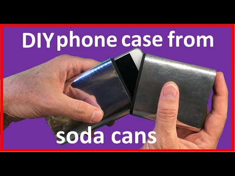 DIY phone case from soda cans