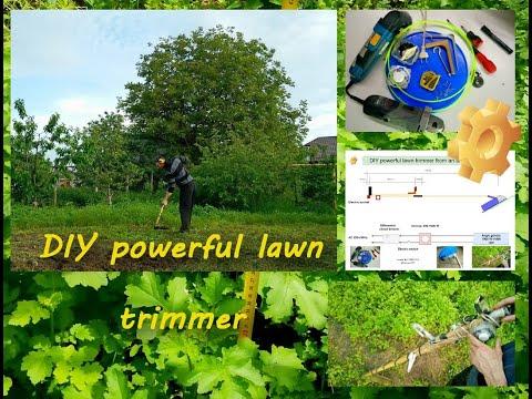 DIY powerful lawn trimmer from an angle grinder