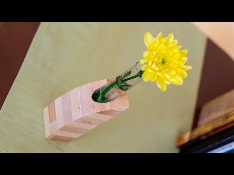 DIY test tube vase with wooden base