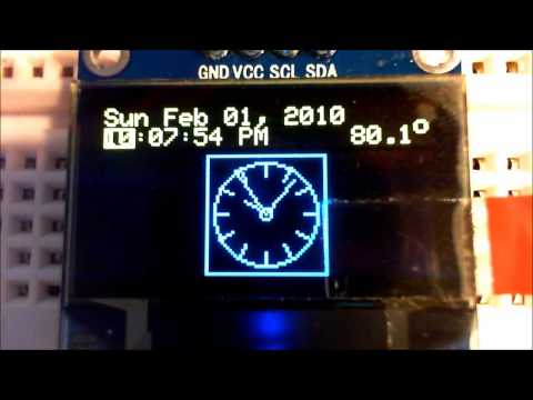 DS3231 OLED clock with 2-button menu setting and temperature display