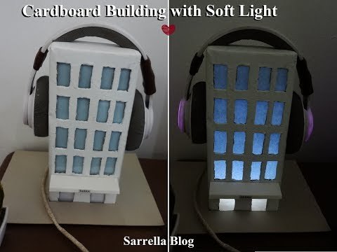 Decorative Cardboard Building with Soft Light