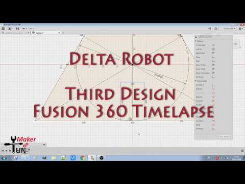 Delta Robot : 3D Modeling Fusion360 Timelapse