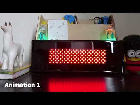 Desk Organizer LED Matrix Clock with Animations