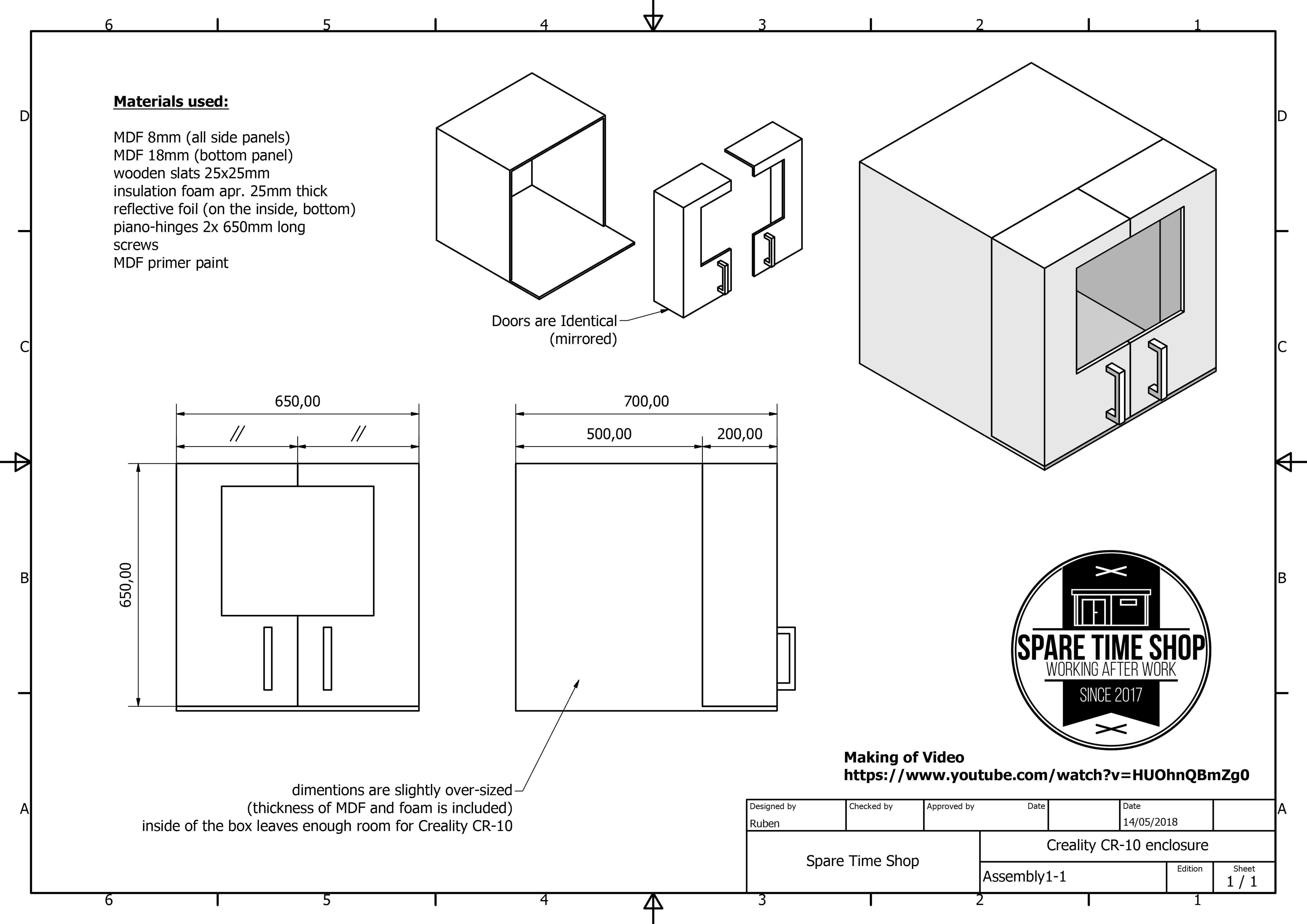 Dimentions Creality CR-10 Enclosure - SpareTimeShop.jpg