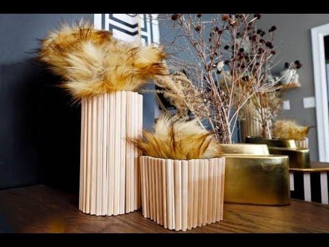 Dollar Store DIY Decor: Wood Dowel Vase Time Lapse