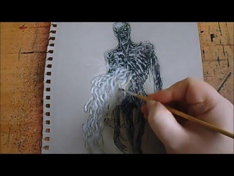 Drawing An Infested Corpse From The Dark Souls 3 Game