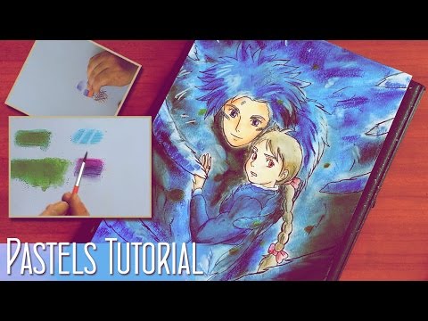 Drawing Tutorial: How to use pastels + Howl's Moving Castle Speed Painting