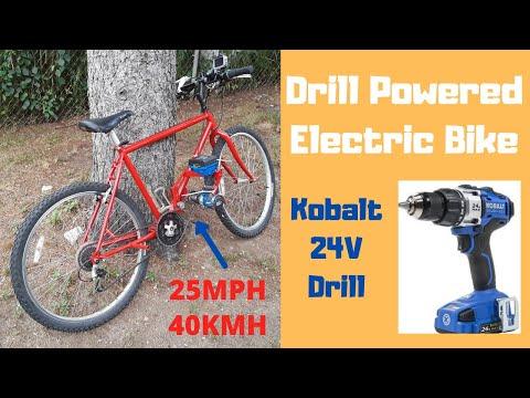 Drill Powered Electric Bike 25MPH 40KMH!!!