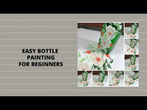 EASY BOTTLE PAINTING FOR BEGINNERS | Simple Acrylic Flower Painting | Aressa1 | 2020