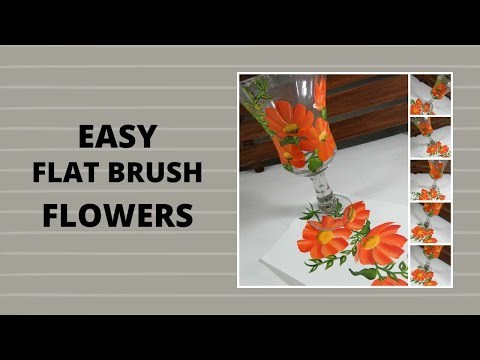 EASY FLAT BRUSH FLOWERS | Basics of Painting Flowers | Tutorial | Aressa1 | 2020