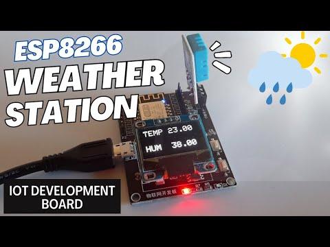 ESP8266 IoT Development Board Weather Station Using DHT11 Sensor &amp; OLED Display