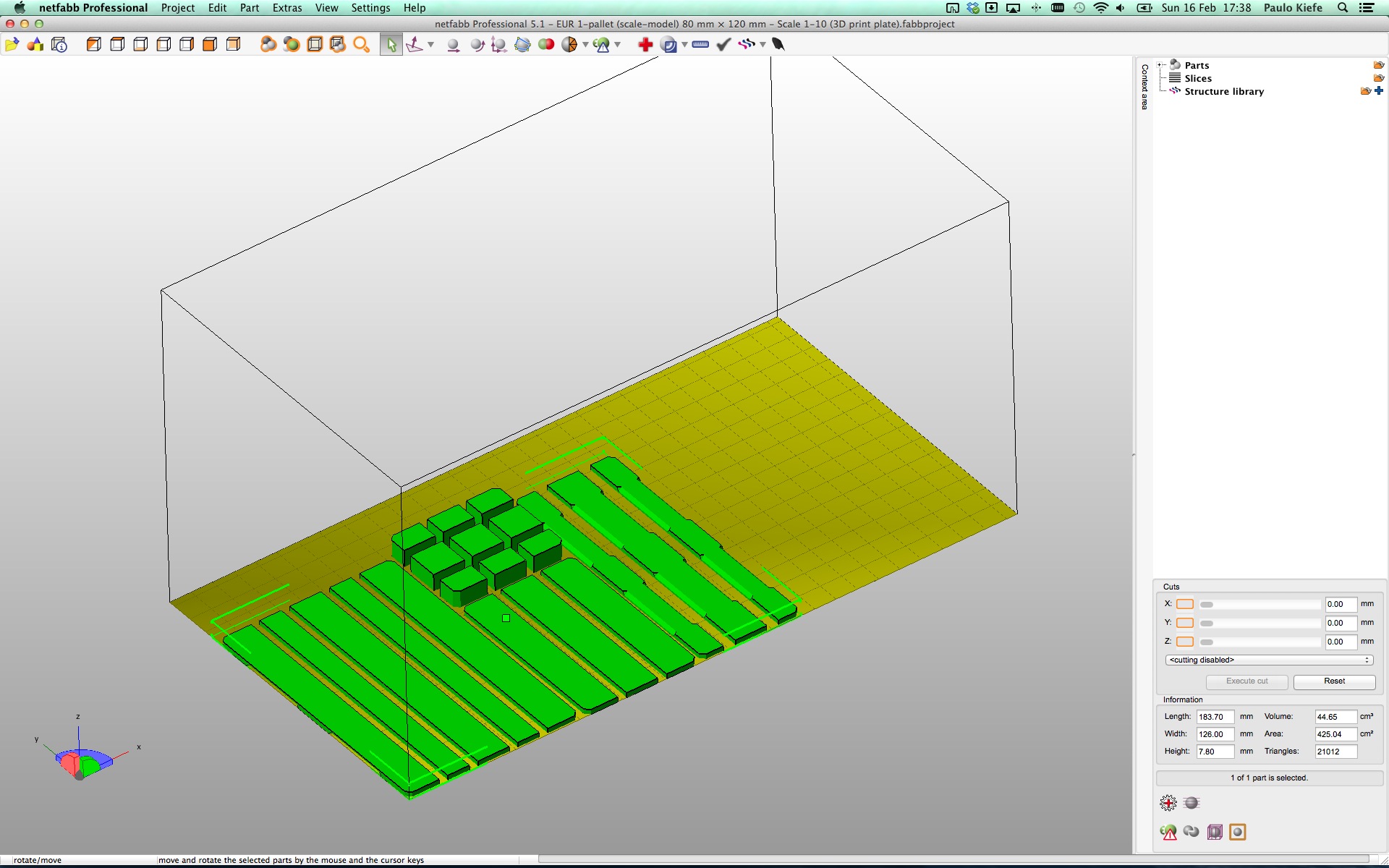 EUR 1-pallet (scale-model) 80 mm &times; 120 mm - Scale 1-10 (3D print plate).stl.jpg