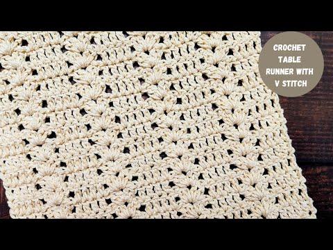 Easiest Crochet Table Runner Pattern With V Stitch