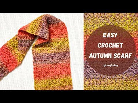 Easy Crochet Autumn Scarf