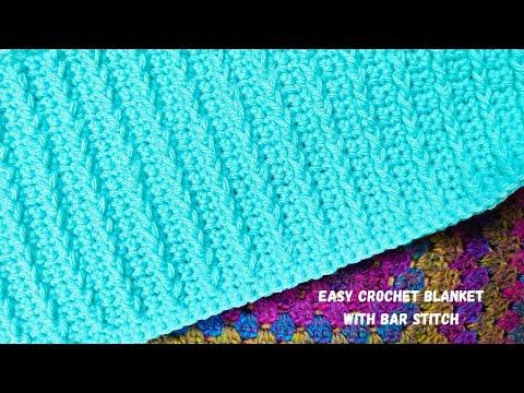 Easy Crochet Blanket With Bar Stitch