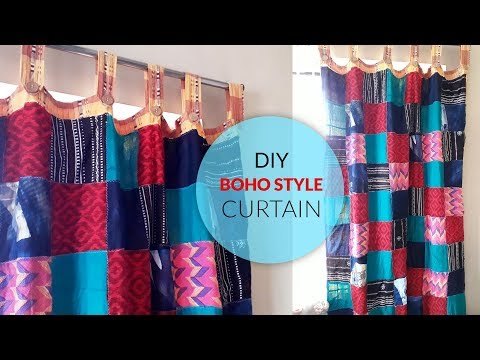 Easy DIY Curtains from Old Clothes | Homemade Kantha Stitch Curtain | Boho Room Decor