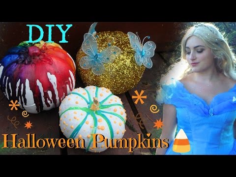 Easy DIY NO-Carve Halloween Pumpkins FOR KIDS w/ Cinderella