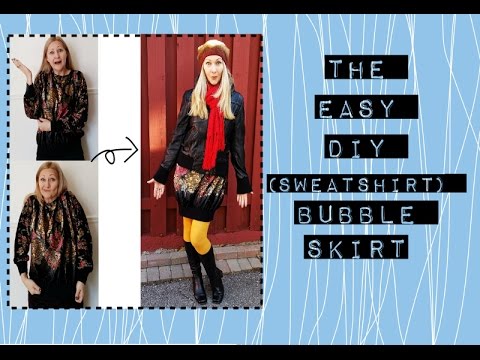 Easy DIY Sweatshirt to Bubble Skirt Refashion Tutorial