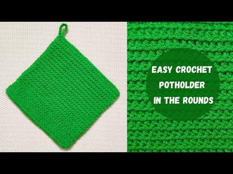 Easy Double Thick Crochet Potholder in the Rounds