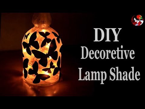 Easy Glass Bottle Crafts For Home Decoration | DIY Night Lamp Shade For Teenage Girls