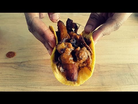 Easy Taco Recipe &amp;ndash; Pulled Goat &amp;amp; Roast Vegetable Taco From Scratch - hissingcooker.com