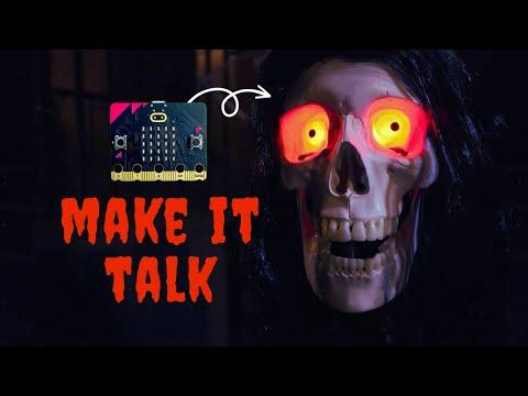 Easy Talking Skull with micro:bit - Remote control animatronic skull DIY