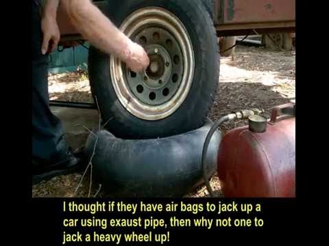 Easy way to change a heavy spare tire with very little effort.