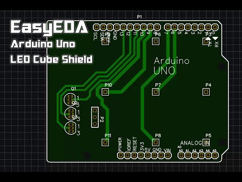 EasyEDA | Arduino Uno 3x3x3 LED Cube Shield PCB Layout [Download in description]