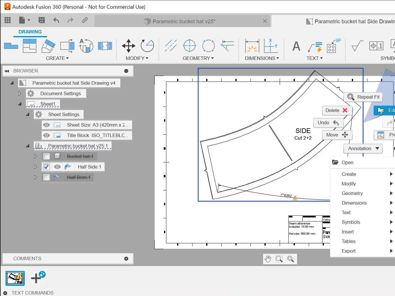 Editing the side pattern view.jpg