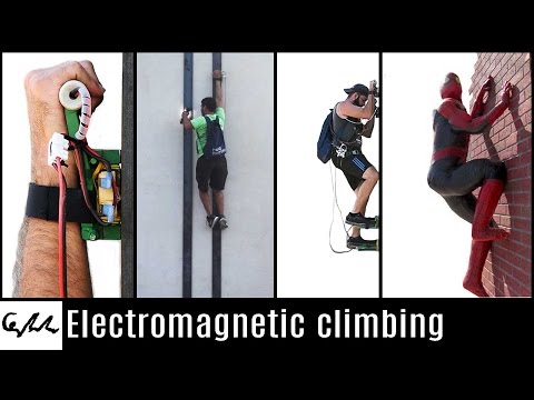 Electromagnetic climbing like a Spiderman