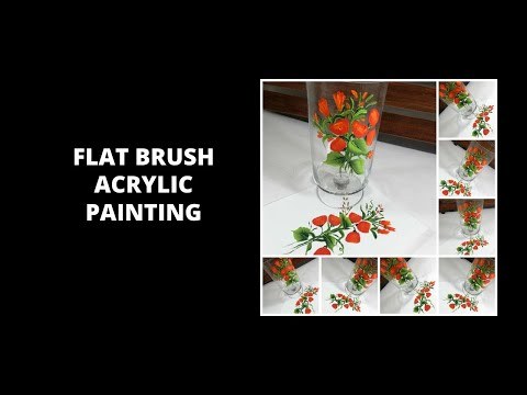 FLAT BRUSH ACRYLIC PAINTING | Basic Flat Brush Strokes | Tutorial | Aressa1 | 2020