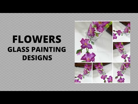 FLOWERS GLASS PAINTING DESIGNS |