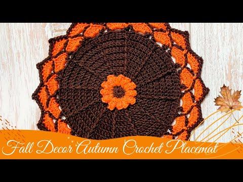 Fall Decor Autumn Crochet Placemat