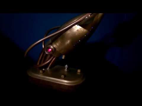 Fiber Optic Steampunk Squid Lamp