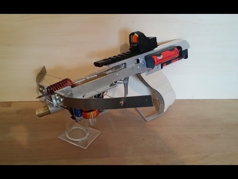 Firing glowing bolts, with a selfmade Half Life Style crossbow