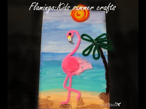 Flamingo: kids summer crafts