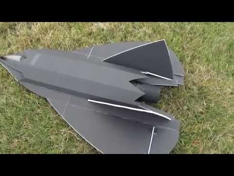 Flight video (Stealth Drone) 70mm edf jet.. thrust vector testing.