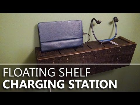 Floating Shelf / Charging Station from a Pallet