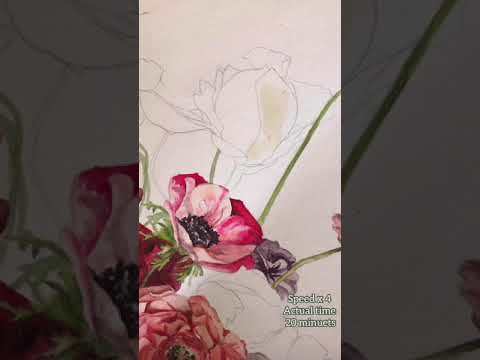 Floral watercolor painting tutorial