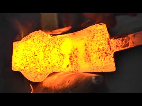 Forge welding a Viking Axe eye (up close!)