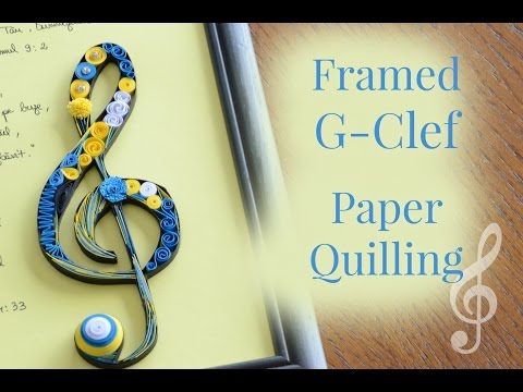 Framed Paper Quilling G-Clef Musical Quilling