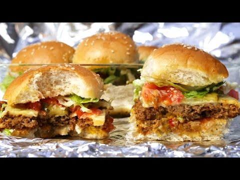 Fully Loaded Cheeseburger Sliders - Super Bowl / Party - ASMR - Treat Factory