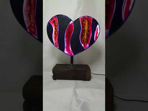 Fused Glass and Steel Heart Sculpture