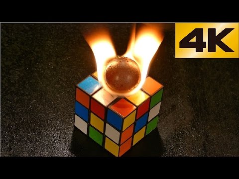 GLOB Rubik's Cube Vs Red Hot Nickel Ball Video RHNB In 4K