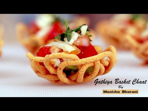 Gathiya Basket Chaat Crispy Party Starter  - Appetizer Idea  - Diwali Special Easy Recipe