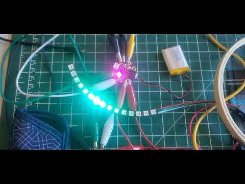 Gemma M0, NeoPixels, and color sensor.