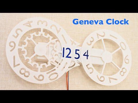 Geneva Clock - simple digital clock with sequential Geneva drives